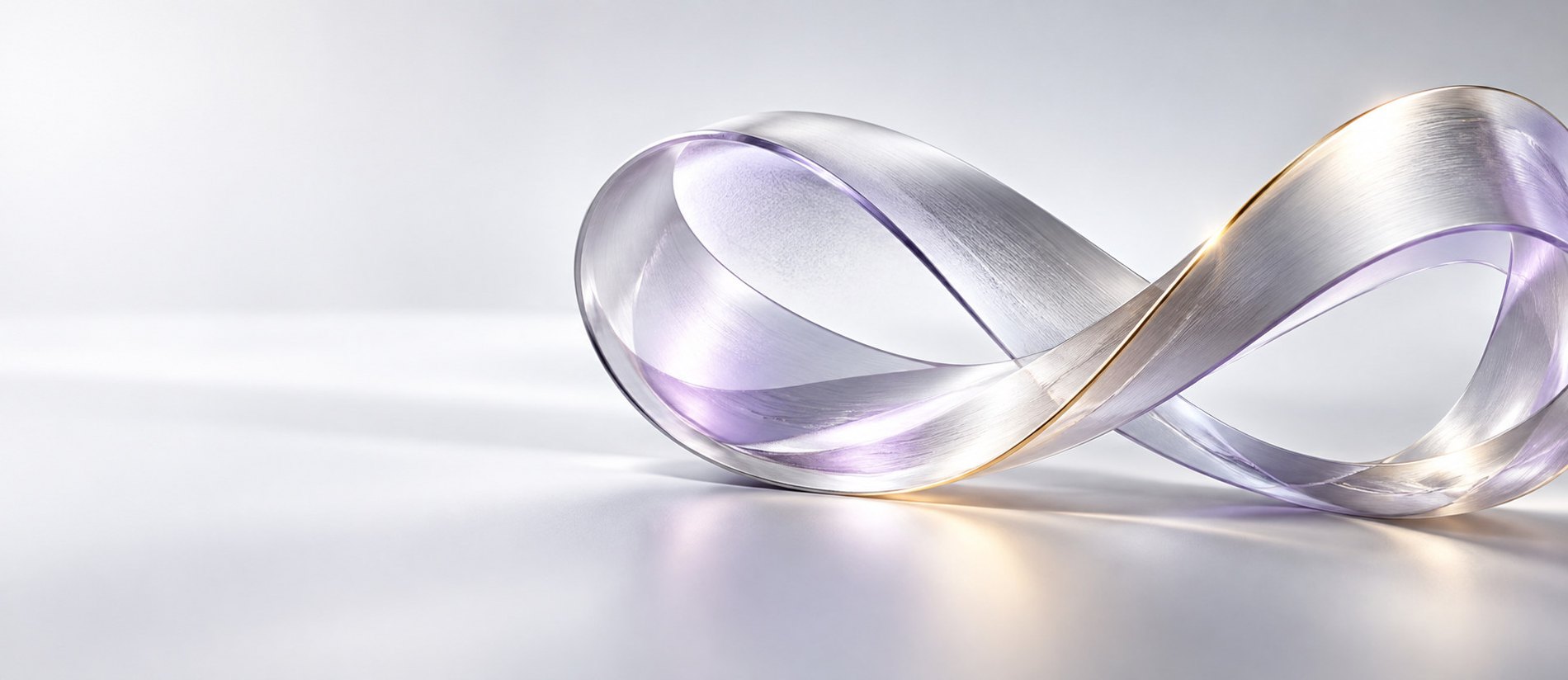 Silver glass ribbon in soft light, the visual theme of Optimal Insight